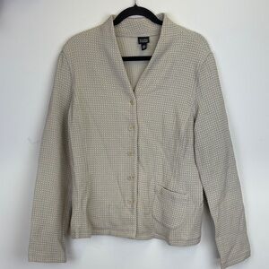 Eileen Fisher Cardigan Jacket Waffle Knit Stone Color/ Size Medium